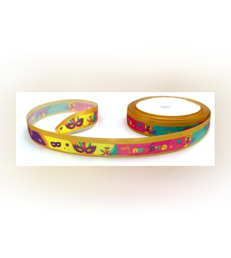 סרט סאטן צבעוני פורים שמח