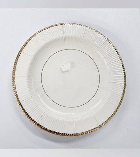 צלחת קרטון 'קלאסיק' '8 קרם-זהב *10 יח'