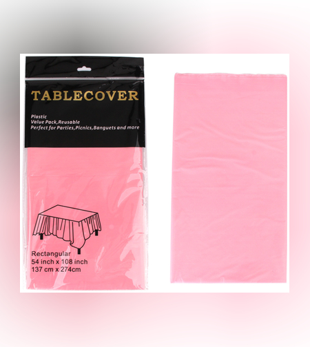 מפת שולחן ניילון 137*274 ורוד בהיר