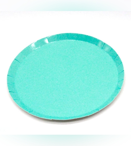 צלחות פסטל פרימיום טורקיז 8 יח' בינוני