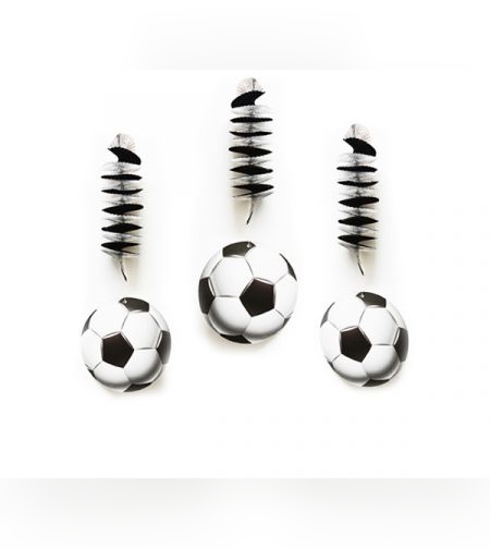 קישוט תליה ספירלה-כדורגל שחור לבן