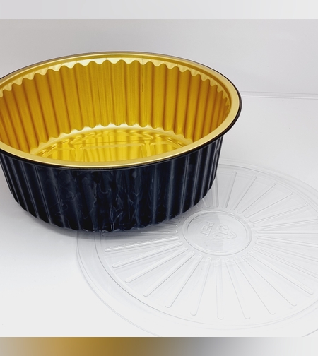 תבנית שחור זהב עגולה 25 ס'מ + מכסה