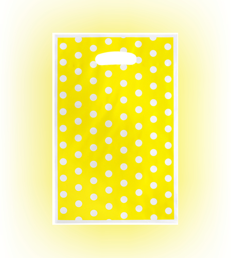 שקיות הפתעה ניילון (10יח') - צהוב נקודות