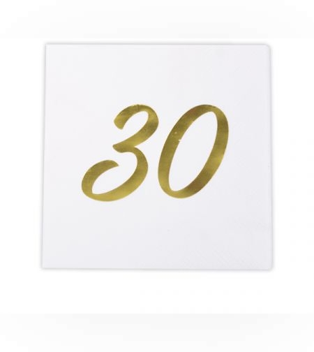 מפיות נייר קוקטייל 16 יח- יום הולדת 30