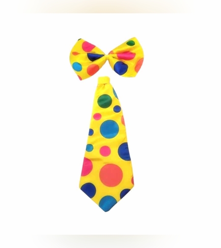 ליצן עניבה + פפיון נקודות / עניבה 34 סמ, פפיון 5*11