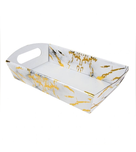 מגש קרטון 28/17/5.5 ס'מ-שייש זהב