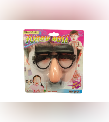 משקפיים עם אף גבות ושפם