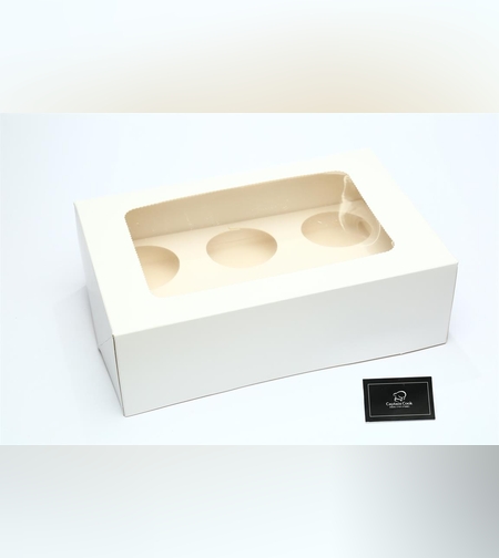 118Q- קופסא ל-6 קאפקייקס קוטר 6.5 א 24 ר 16 ג 9.5 סמי