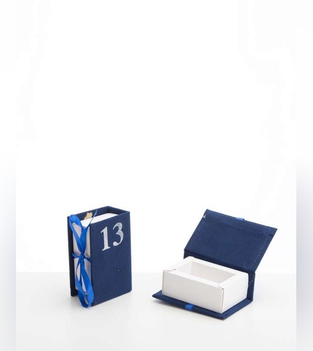 קופסת קרטון בצורת ספר קטיפה 5/8/3 ס