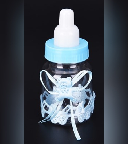 בקבוק פלסטיק קטן מעוצב למילוי - תכלת