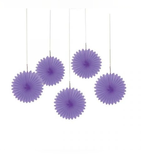 קישוטי נייר לתלייה 5 יח - סגול