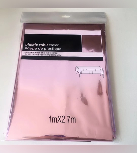 מפת שולחן מטאלית 100*270 ורוד