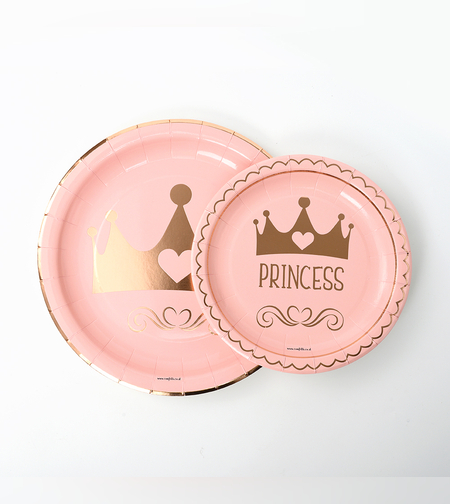 צלחות נייר 8 יח' סט נסיכה מבריק בינוני