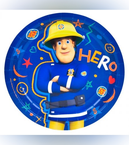 צלחות נייר 23סמ - סמי הכבאי 8 יחי - HERO