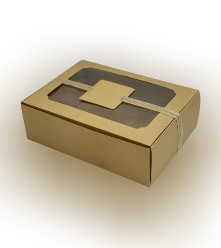 קופסת קרטון מתקפלת עם כרטיס 25*35*11 ס