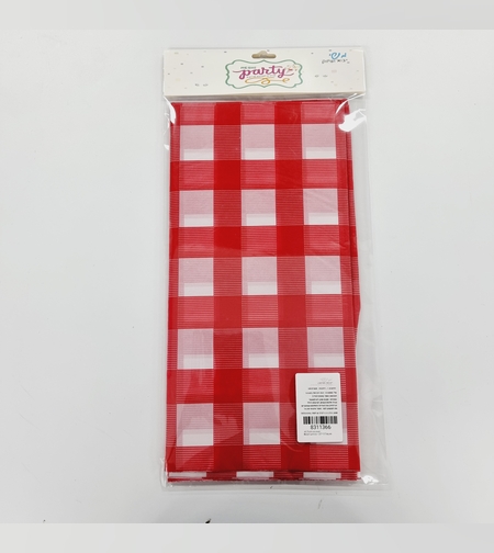 מפת שולחן משבצות אדום לבן 274*137