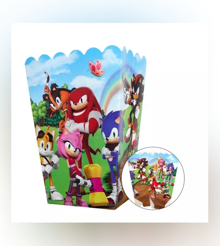 סוניק - כוסות פופקורן / 6 יח 13*6.5 ס