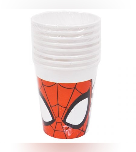 כוסות נייר 8יח-ספיידרמן אדום שחור