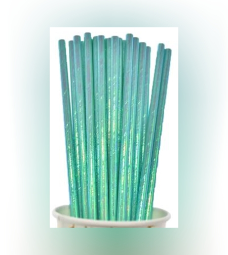 קשיות נייר מבריק טורקיז מטאלי מארז 25 יח