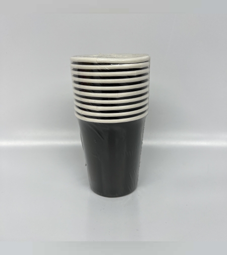 כוס נייר 9 אוז (10יח') שחור