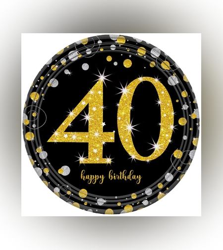 צלחות נייר ארוז 8 יח' גיל 40 בינוני