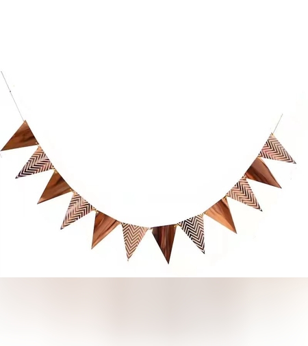 שרשרת דגלונים משולשים מעוצבים - רוז גולד