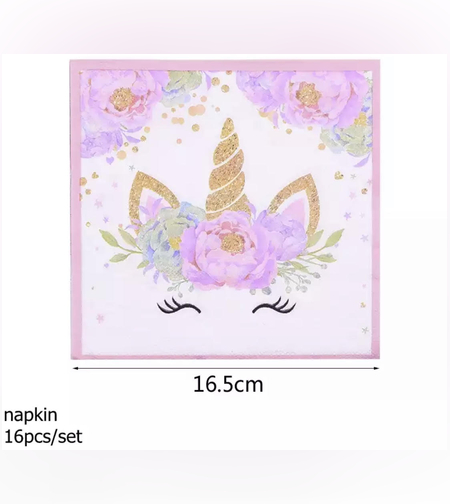 חד קרן - מפיות נייר חדש מארז 16 יח