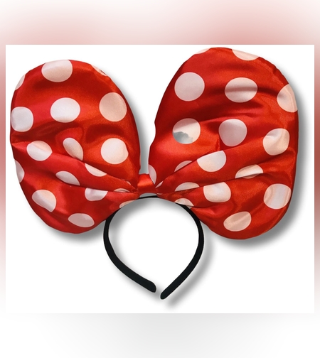 קשת מיני פפיון אדום נקודות לתחפושת