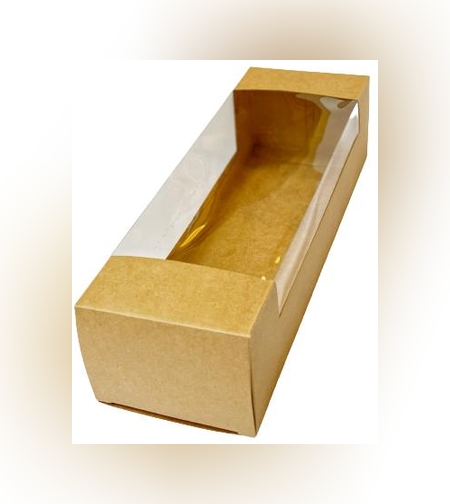 118ZF - קופסא אינגליש עם חלון בצבע חום 30*9.5 גובה 7.5