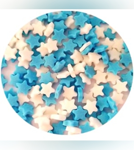 סוכריות קישוט כוכב לבן כחול 65 גרם