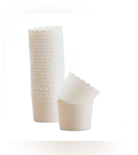 חב' 40 עטרות קרטון לאפיה 6/4.6 ס'מ-לבן