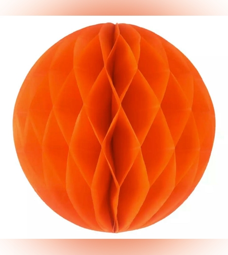 דקורציה כדור נייר נפתח 25 סמ כתום