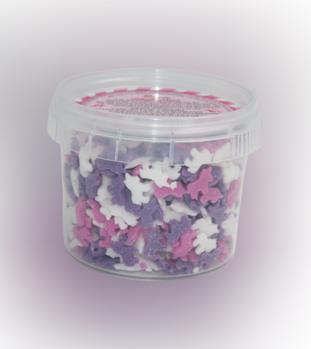 סוכריות קישוט חד קרן לבן סגול ורוד - הגביע