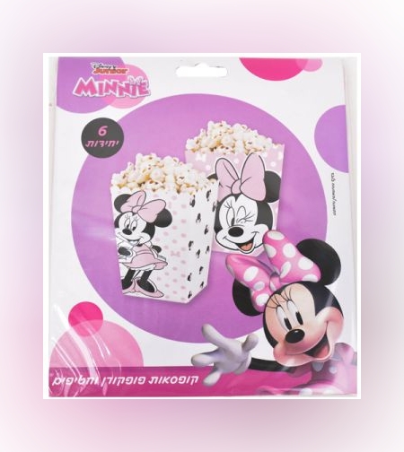 קופסאות פופקורן וחטיפים 6יח-מיני מאוס קלאסי