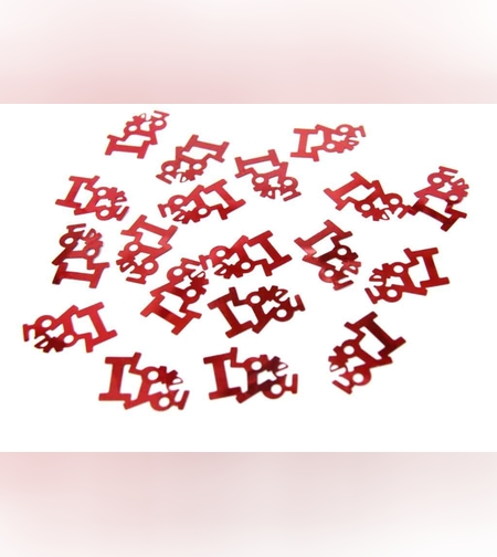 קונפטי 20 גרם, I LOVE U אדום