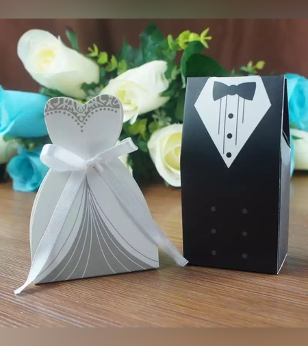 חתן כלה קרטון קלאסי למילוי מתנות לאורחים