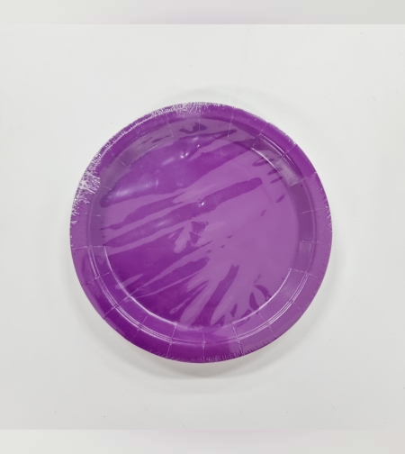 צלחת נייר 7' (10יח') סגול