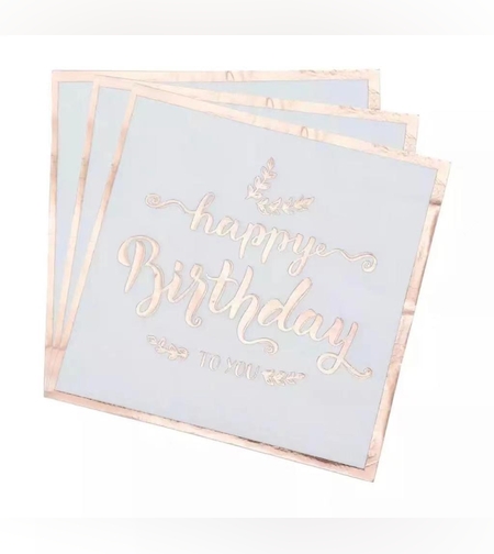 קלאסי רוז גולד - H.B מוטבע מפיות נייר / 16 יח