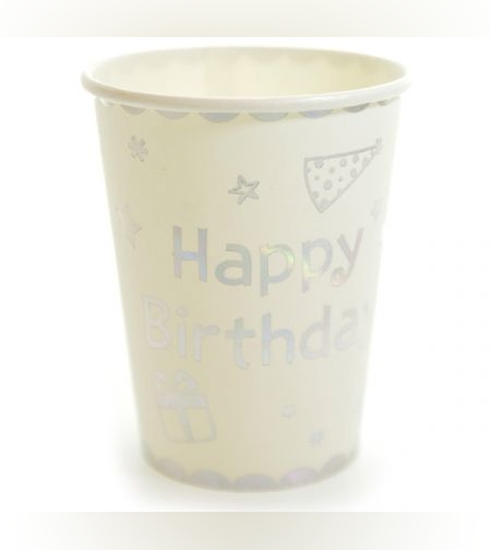 כוסות נייר 300מל 10יח-HB-כסף לייזר