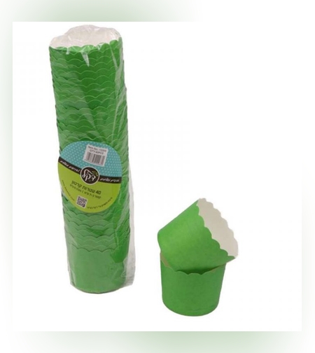 חב' 40 עטרות קרטון לאפיה 6/4.6 ס'מ - ירוק