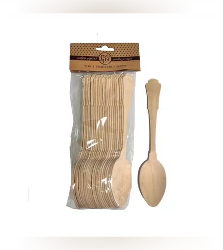 חב' 25 כפות מעץ 20 ס