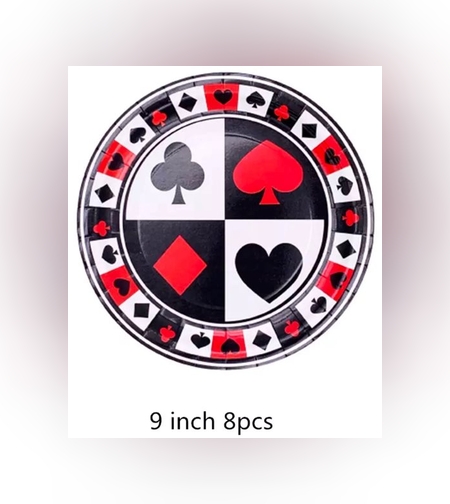 פוקר - צלחת 9' / 8 יח