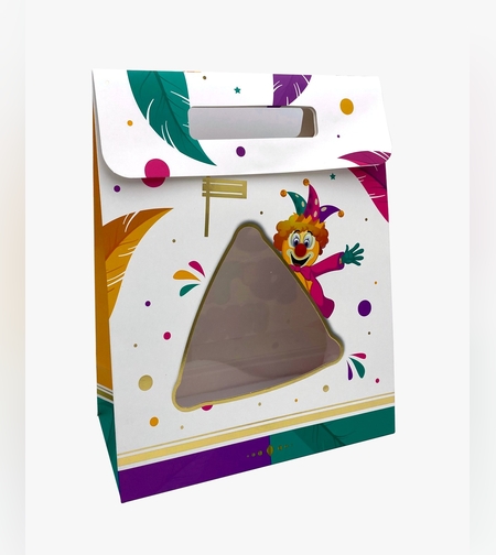 ‏27- שקית קרטון + חלון בצורת אוזן המן כ-31*24.5*12.5 ס