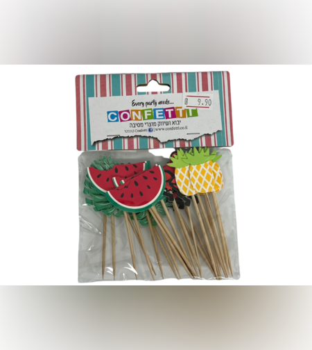 קיסם קישוט קוקטייל קיץ 24יח' מיקס