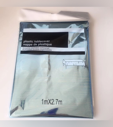 מפת שולחן מטאלית 100*270 תכלת