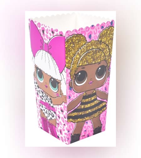 קופסאות פופקורן וחטיפים 6יח-LOL מנומר