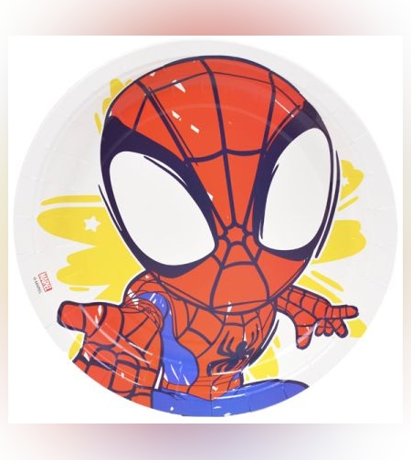 צלחות 23 סמ עגולות 8 יח - ספיידי