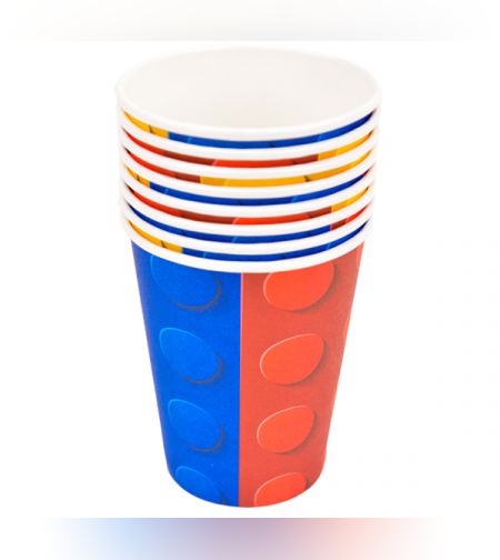 כוסות נייר 8יח-קוביות לגו