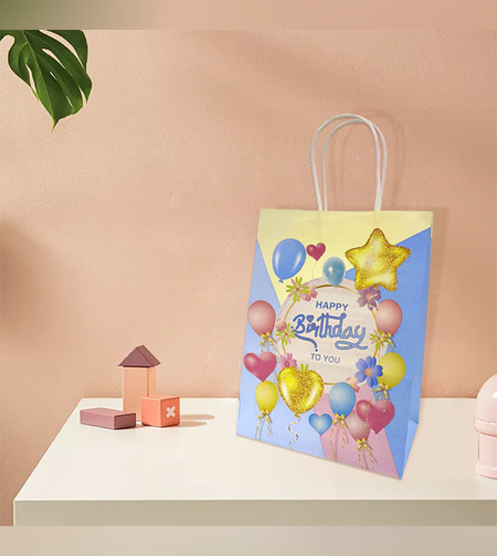 שקית נייר עם ידית 21*15*8 - HAPPY BIRTHDAY 6