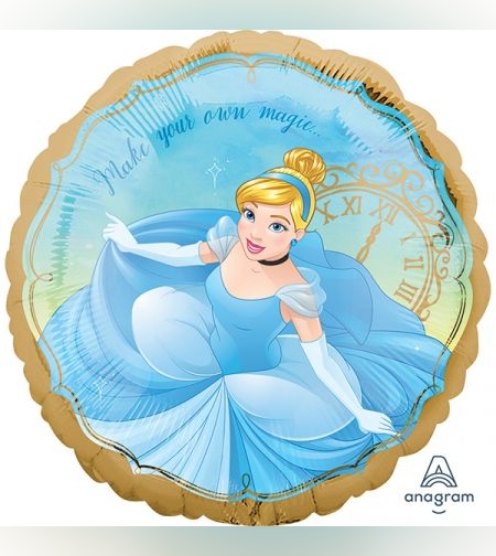 בלון מיילר 18- סינדרלה עגול מסגרת זהב